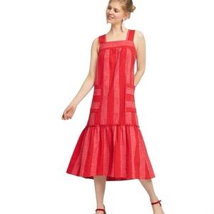 Anthropologie Maeve Tonal Striped Midi Dress. Small.